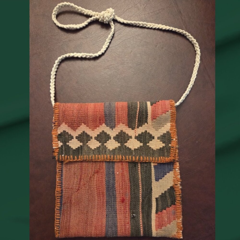 Vintage Woven Wool (Kilim) Bag